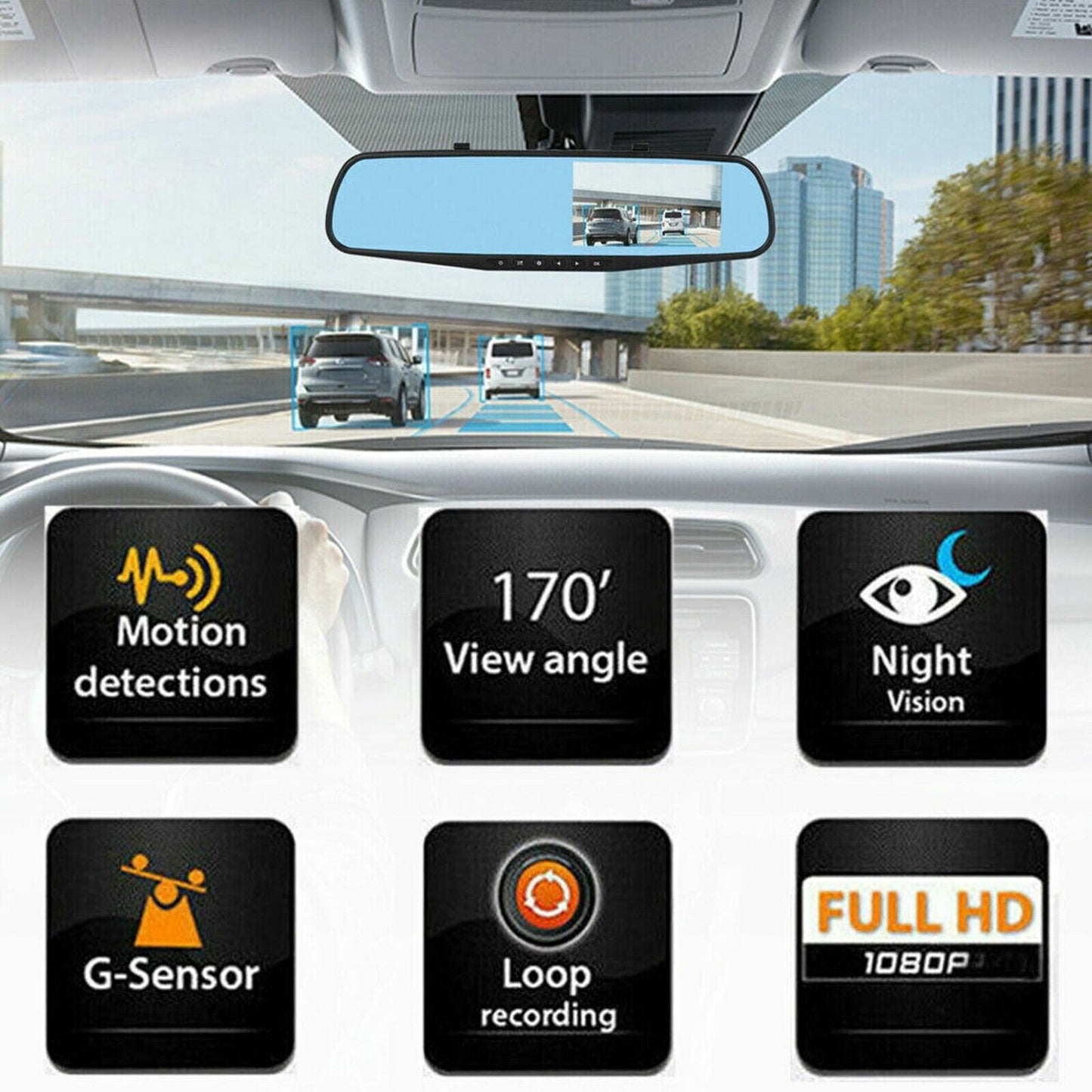 ⏳Time-limited Special⏰Touchscreen Dash Cam with Rearview Camera【Free shipping】